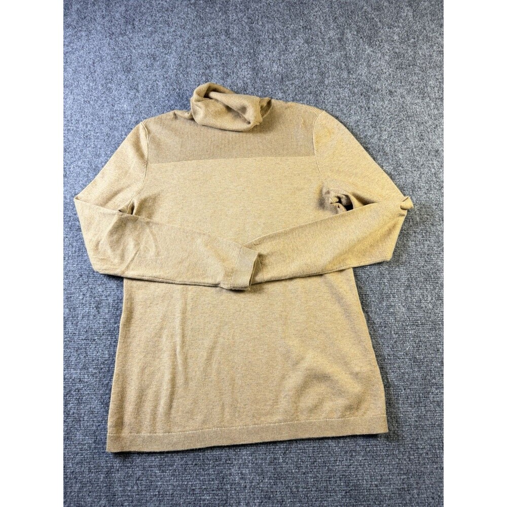 Talbots Women XS Camel Turtleneck Sweater Ribbed Cotton Modal Quiet Luxury
